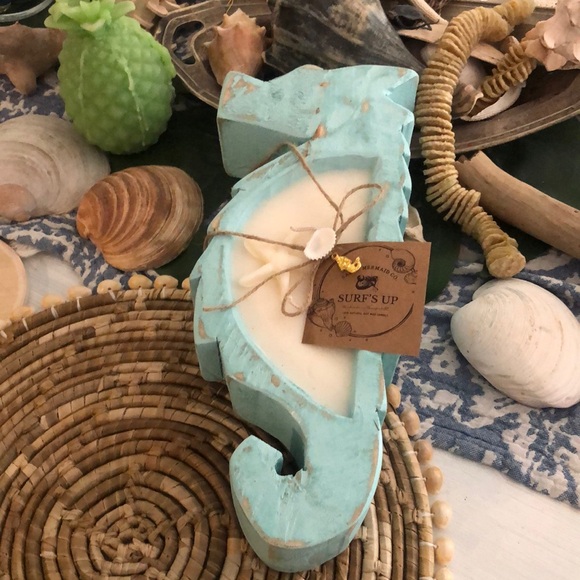 Other - Turquoise Seahorse Candle